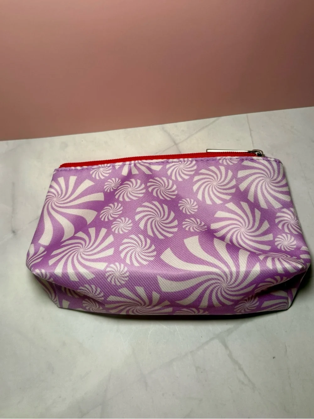 🪩 Lilac Swirl Cosmetic Pouch, Iron-On Bow Patches & Disco Ball Earrings